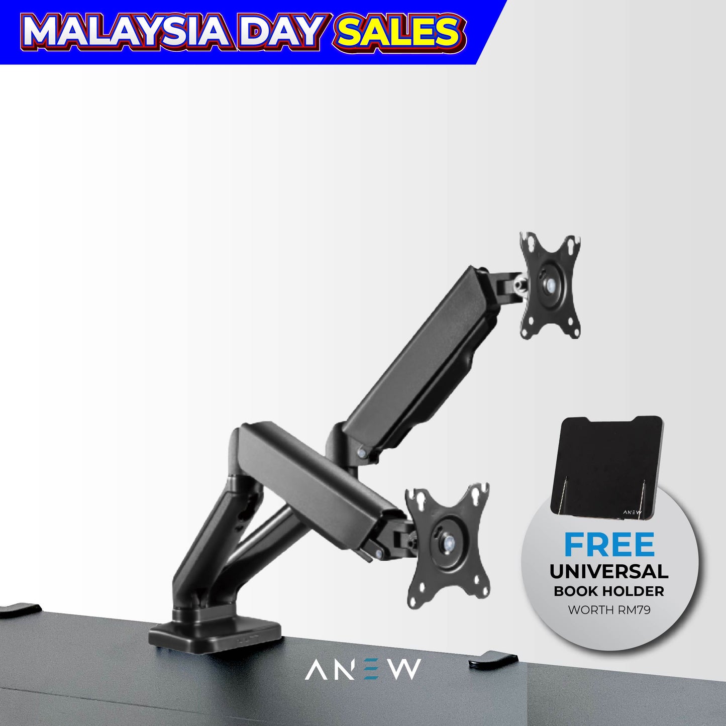 ANEW Gas Spring Dual Monitor Arm