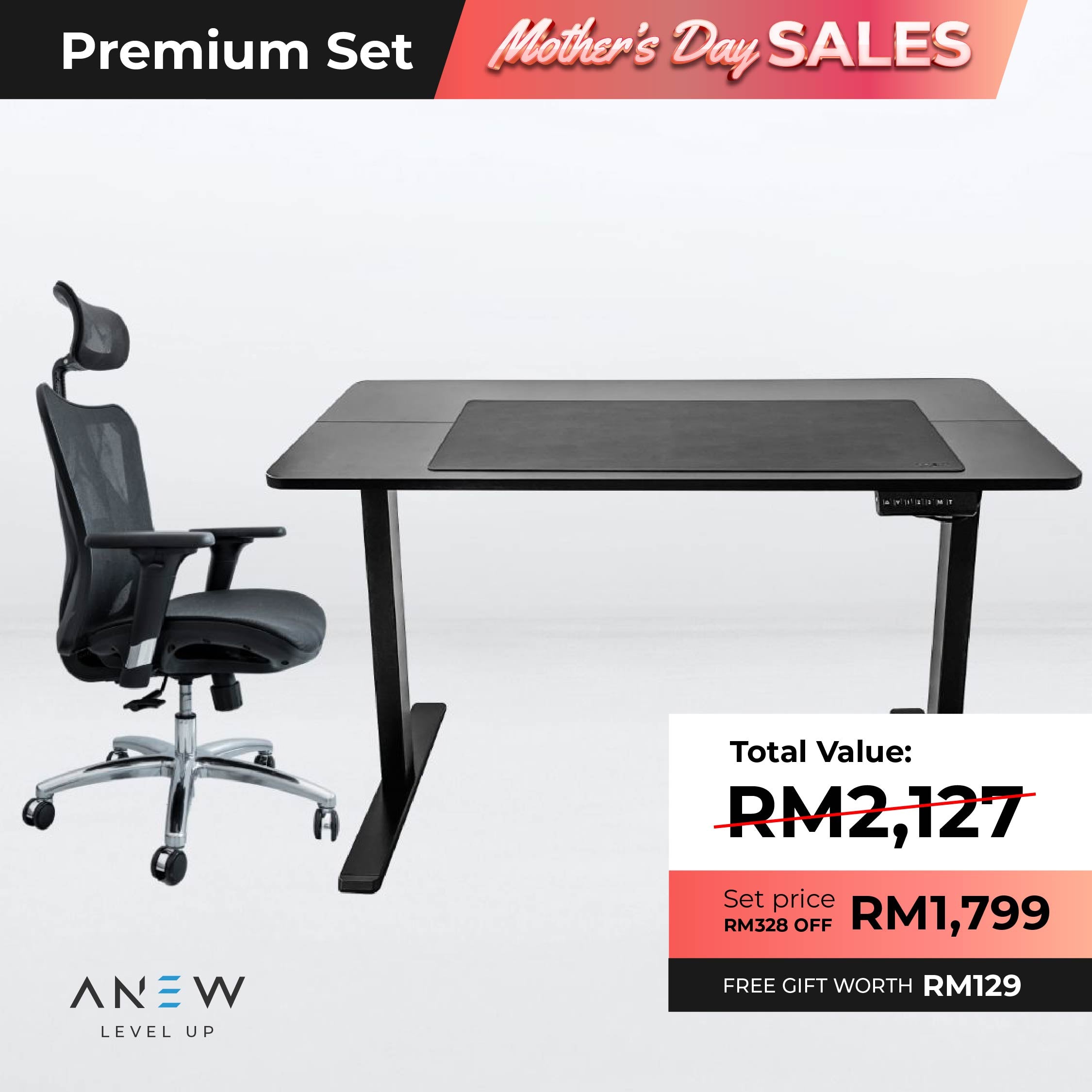 ANEW Standard Smart Desk - Premium Set c/w Free Gift worth RM129