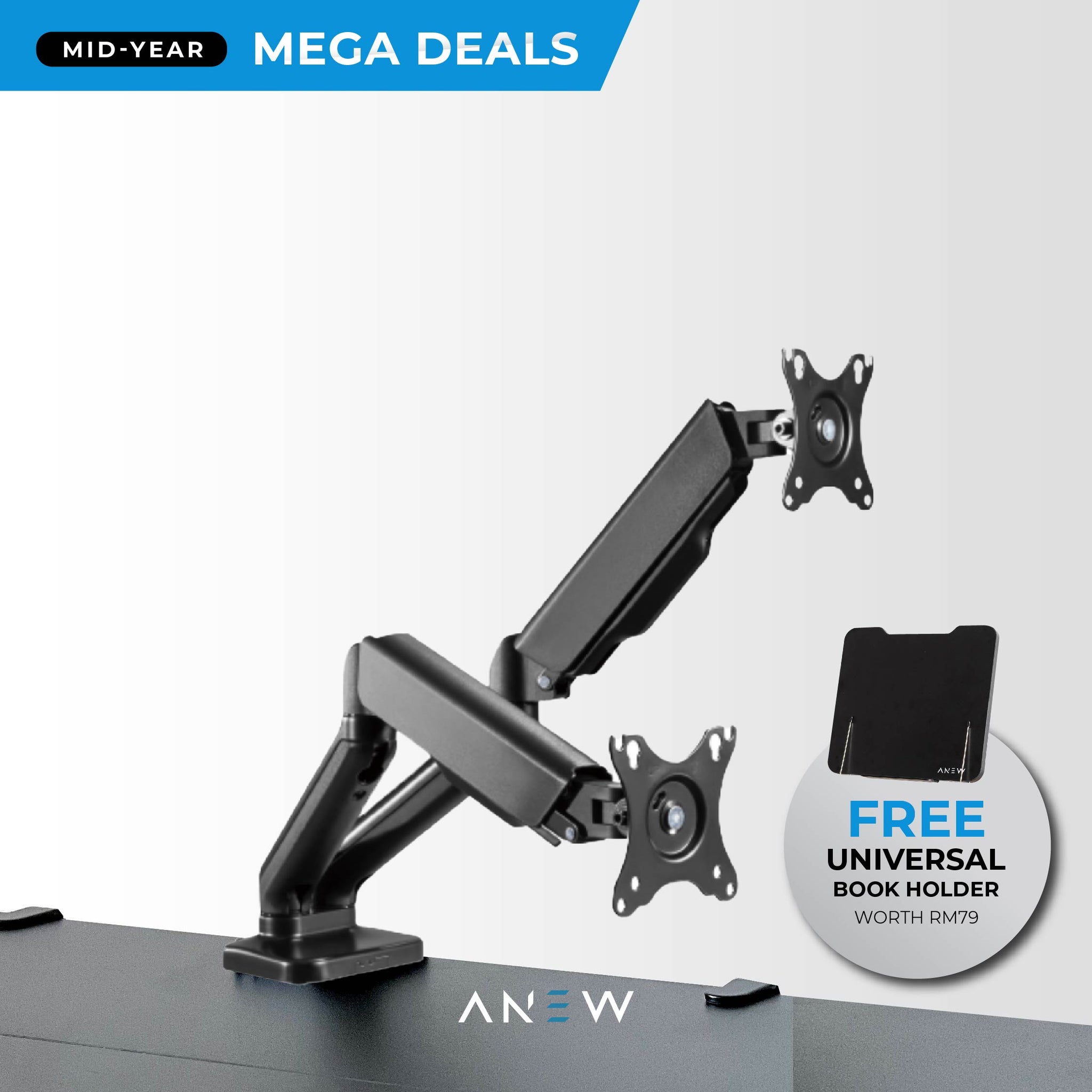 ANEW Gas Spring Dual Monitor Arm