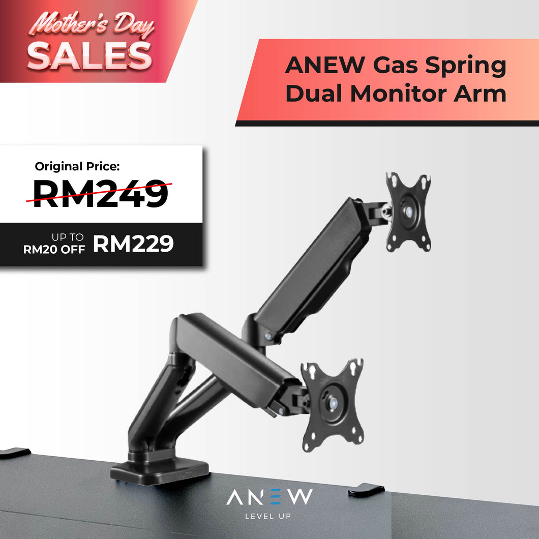 ANEW Gas Spring Dual Monitor Arm